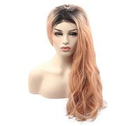 Women's Synthetic Lace Front Wig Long Water Wave Wavy Body Wave Loose Wave Natural Wave Orange Ombre Hair Dark Roots Natural Hairline