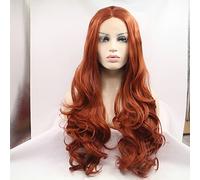 Women's Synthetic Lace Front Wig Long Wavy Auburn Natural Hairline Middle Part Natural Wigs Halloween Wig Carnival Wig Costume Wig