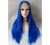 Women's Synthetic Lace Front Wig Medium Long Straight Blue Natural Hairline Carnival Wig Natural Wigs Halloween Wig Costume Wig