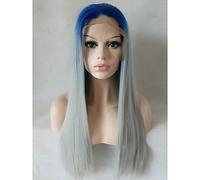 Women's Synthetic Lace Front Wig Medium Long Straight Grey Natural Wigs Costume Wig