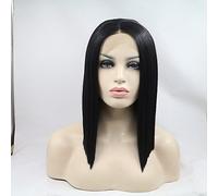 Women's Synthetic Lace Front Wig Medium Straight Dark Brown Black Natural Hairline Bob Haircut Natural Wigs Costume Wig