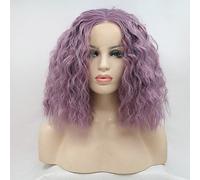 Women's Synthetic Lace Front Wig Medium Water Wave Purple Natural Hairline Bob Haircut Natural Wigs Party Wig Carnival Wig Costume Wig