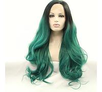 Women's Synthetic Lace Front Wig Natural Wave Green Natural Wigs Costume Wig