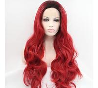 Women's Synthetic Lace Front Wig Natural Wave Red Cosplay Wig Halloween Wig Carnival Wig Costume Wig