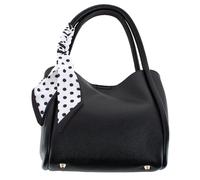 Women's Synthetic Leather Shoulder Handbag with Coordinating Scarf, Black