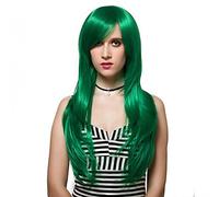 Women's Synthetic Wig Long Green Capless Wig Costume Wig