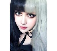 Women's Synthetic Wig Long kinky straight Black/White Natural Wigs Costume Wig