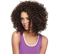 Women's Synthetic Wig Medium Curly Afro Brown African American Wig Carnival Wig Natural Wigs Halloween Wig Costume Wig
