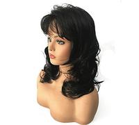Women's Synthetic Wig Medium Curly Black Natural Wigs Celebrity Wig Costume Wig