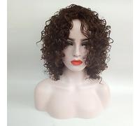 Women's Synthetic Wig Medium Curly Medium Brown African American Wig Natural Wigs Costume Wig