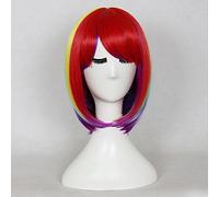 Women's Synthetic Wig Medium Rainbow Bob Haircut With Bangs Cosplay Wig Costume Wig