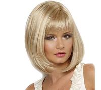 Women's Synthetic Wig Medium Straight Blonde Natural Wigs Costume Wig