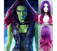 Women's Synthetic Wig Medium Wavy Purple Ombre Hair Middle Part Halloween Wig Carnival Wig Costume Wig