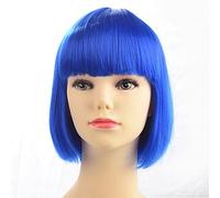 Women's Synthetic Wig Short kinky straight Straight Blue Bob Haircut Natural Wigs Costume Wig