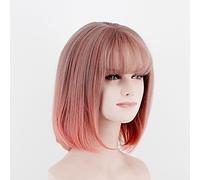Women's Synthetic Wig Short Long kinky straight Pink+Red Natural Wigs Costume Wig