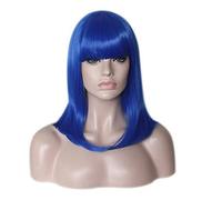 Women's Synthetic Wig Short Medium Straight Blue Natural Hairline African American Wig Layered Haircut Natural Wigs Party Wig Halloween