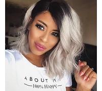 Women's Synthetic Wig Short Medium Wavy Grey Natural Wigs Costume Wig