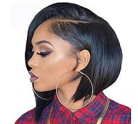 Women's Synthetic Wig Short Straight Black African American Wig Bob Haircut Natural Wigs Party Wig Costume Wig