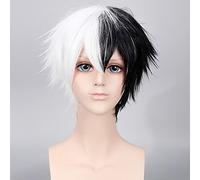 Women's Synthetic Wig Short Straight Black/White Natural Wigs Halloween Wig Carnival Wig Costume Wig
