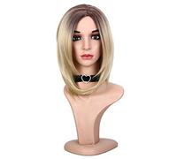 Women's Synthetic Wig Short Straight Wavy Black/Gold Natural Hairline Natural Wigs Party Wig Costume Wig