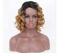 Women's Synthetic Wig Short Wavy Blonde Ombre Hair Natural Wigs Costume Wig
