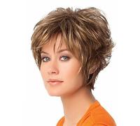 Women's Synthetic Wig Short Wavy Blonde Pixie Cut With Bangs Halloween Wig Carnival Wig Costume Wig