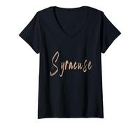 Womens Syracuse Italy Vintage Elegant Design V-Neck T-Shirt