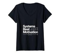 Women's Systems Beat Motivation Entrepreneur V-Neck T-Shirt