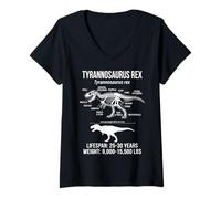Women's T-Rex Diagram Tyrannosaurus Rex V-Neck T-Shirt