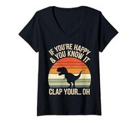 Womens T Rex Dinosaur Meme Funny Dino Gifts For Men Women Boy Kid V-Neck T-Shirt