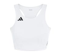 Adidas Adizero Essentials Crop Sports Top White L Woman