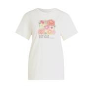 adidas Women's Floral Loose Graphic 2 Shirt, Off White, XL