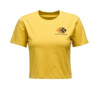 Black Diamond Faded Crop Short Sleeve T-shirt Yellow M Woman