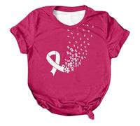 Women's T-Shirt Breast Cancer Awareness Month Motivational Design Women Activism Events Inspirational Garment, red, XXL