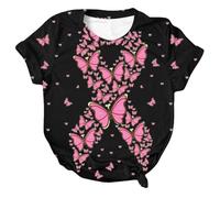 Women's T-Shirt Breast Cancer Awareness Month Motivational Design Women Activism Events Inspirational Garment, navy, S