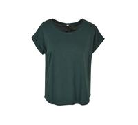 Build your Brand Women's Ladies Long Slub Tee T-Shirt, Bottle Green, XL