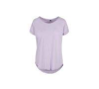 Build Your Brand Women's T-Shirt Long Slub Tee, Short Sleeve, Extended Back, XS, Lilac