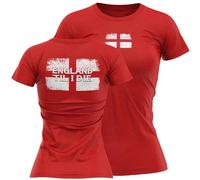 Womens T Shirt for St Georges Day England Til I Die English Grunge Cross Tee, L, Red