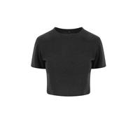 AWDis Womens Tri-Blend Cropped T Heather Black