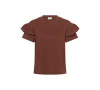 Women's T-shirt KAFFE Erin Flounce Marron L