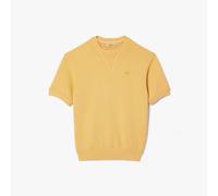 Women's T-Shirt Lacoste Natural Dyed Fleece Short Sleeve in Orange