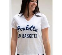 Women's T-shirt Les Poulettes Fitness Baskets Blanc S