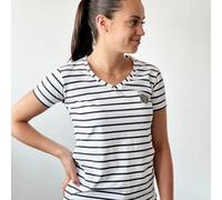 Women's T-shirt Les Poulettes Fitness Marinière Blanc M
