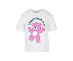 Women's T-shirt Miss Tee Really Don't Care Pink Bear Blanc 5XL
