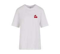Women's T-shirt Mister Tee Heart Cherries EMB Blanc L