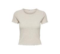 ONLY Women's Onlemma Noos JRS S/S Short Top, Pumice Stone/Detail:Melange, XS