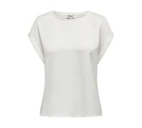 ONLY Womens Onllieke S/S Satin Mix Top WVN Noos Short-Sleeved Blouse, White, L UK
