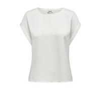 ONLY Womens Onllieke S/S Satin Mix Top WVN Noos Short-Sleeved Blouse, White, M UK