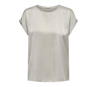 ONLY Women's Onllieke S/S Satin Mix Top WVN Noos Short-Sleeved Blouse, Brown, M