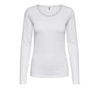 ONLY Women's Onllive Love Life L/s Oneck Top Noos JRS T-Shirt Not Applicable, White, M